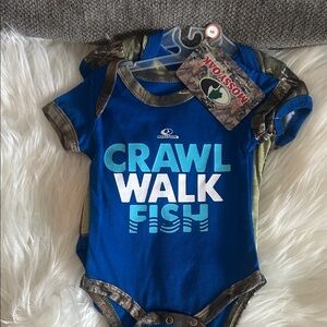 Mossy Oak Blue and Camo Kids Bodysuit